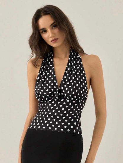 Blusa Halter Polka Dots