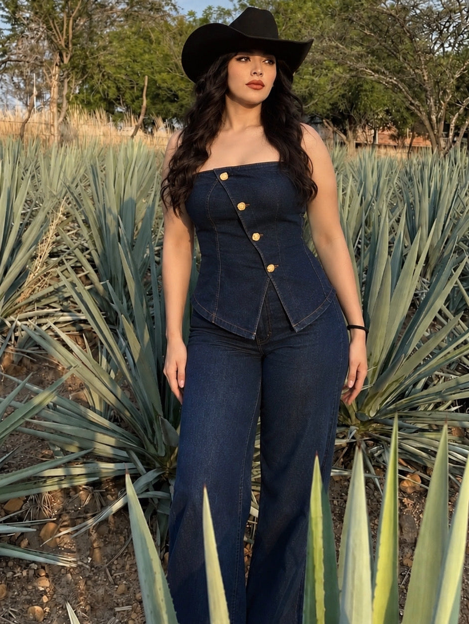 Denim Set Wide Leg