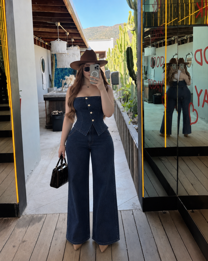 Denim Set Wide Leg