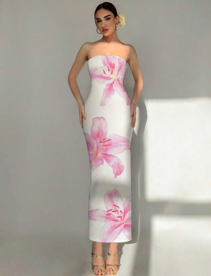 Vestido tubo floral