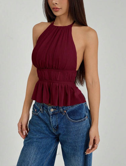 Top con cuello halter
