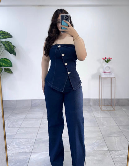 Denim Set Wide Leg