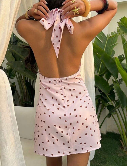 Vestido polka dots rosa