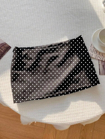Falda polka dots negra