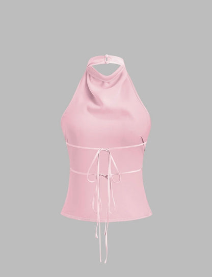 Blusa halter escotada