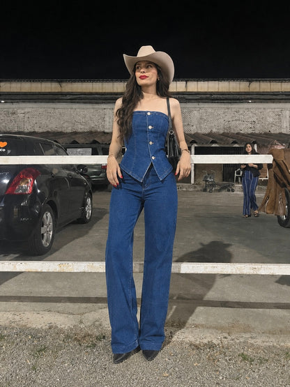 Denim Set Wide Leg