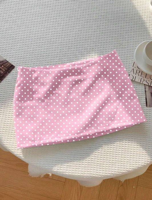 Falda polka dots rosa