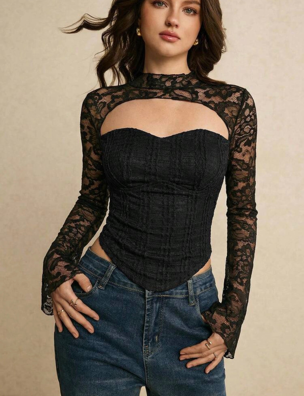 Blusa con encaje