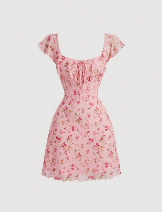 Vestido rosa floral