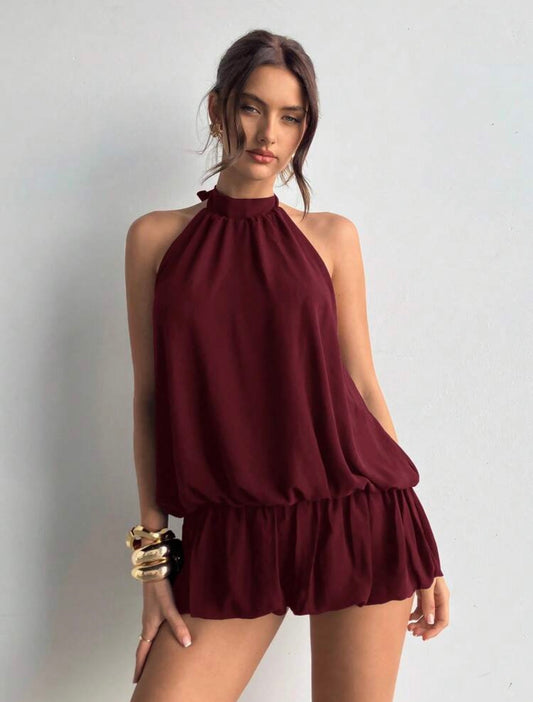 Vestido de burbuja borgoña