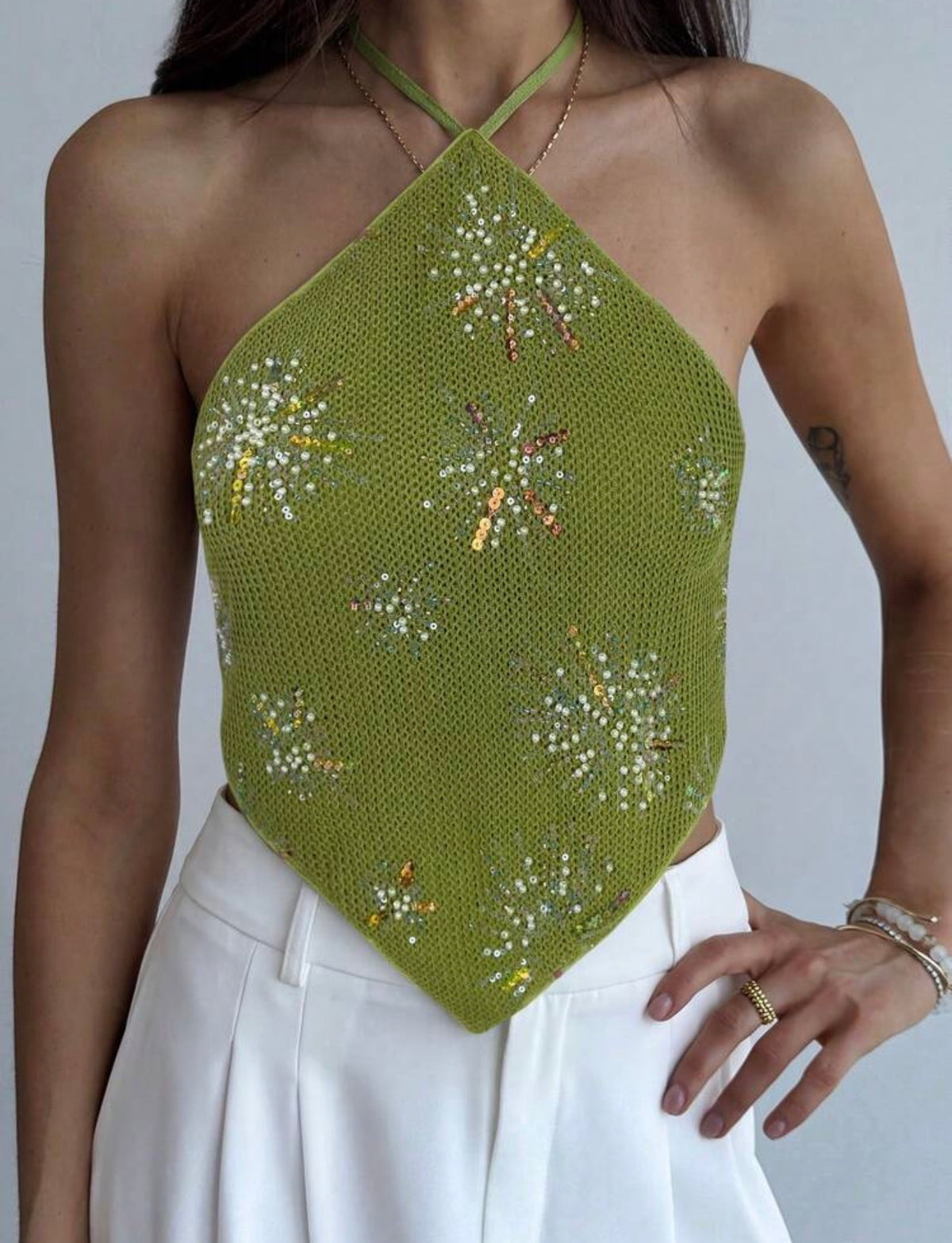 Top halter verde