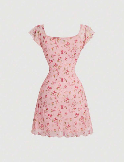 Vestido rosa floral