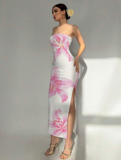 Vestido tubo floral