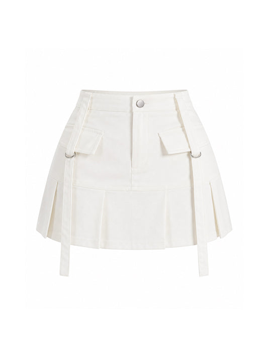 Mini Falda Cargo White