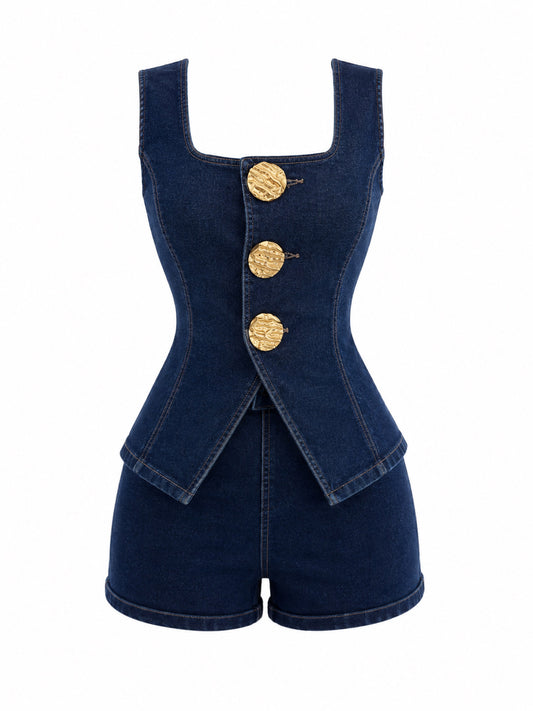 Conjunto Denim Shorts