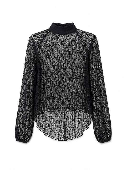 Blusa Lace Cuello Alto